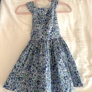 Jacadi bright blue liberty print dress size 3T